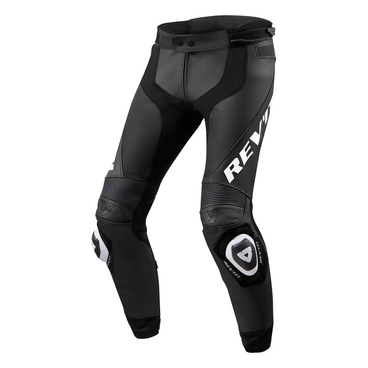 Image of REV'IT! Trousers Apex Black White Short Motorcycle Pants Talla 48