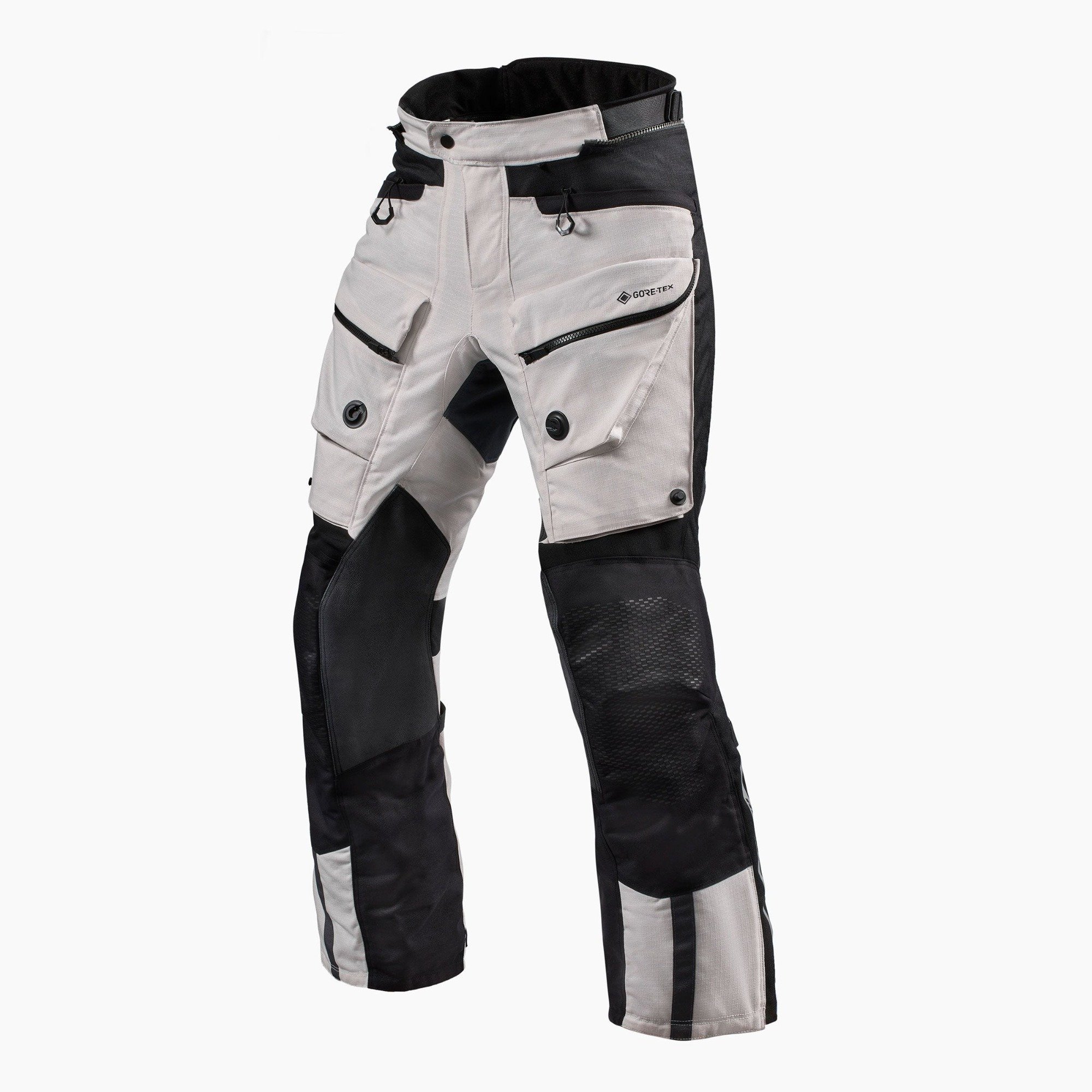 Image of REV'IT! Trousers Defender 3 GTX Silver Black Short Motorcycle Pants Size 2XL EN