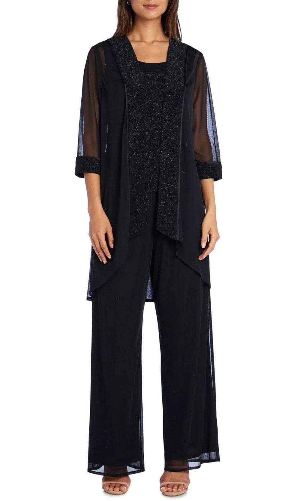 Image of R&M Richards 5005 - 3-Piece Matte Duster Pantsuit