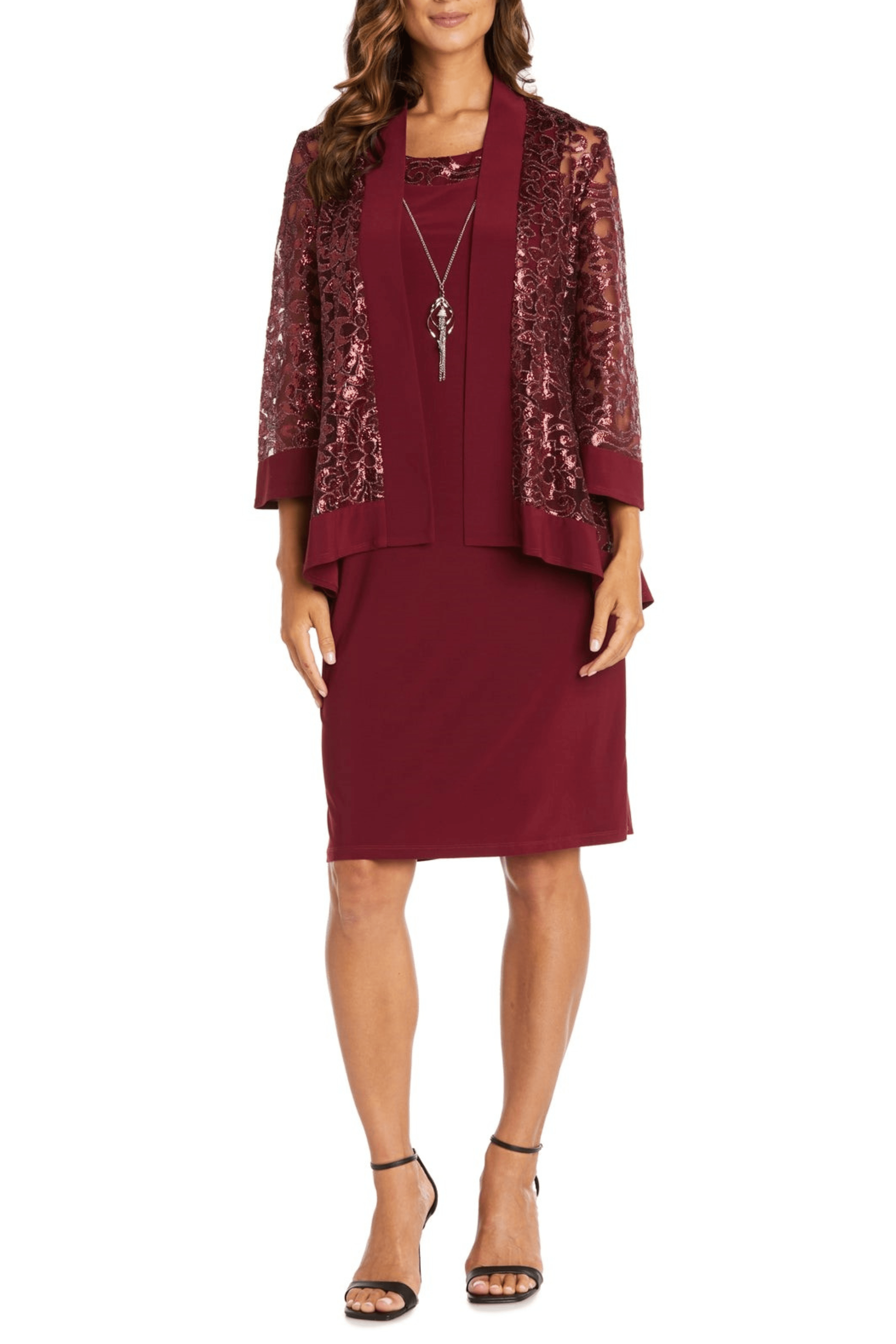 Image of R&M Richards 7387 - Scoop Neck Two-Piece Cocktail Dress