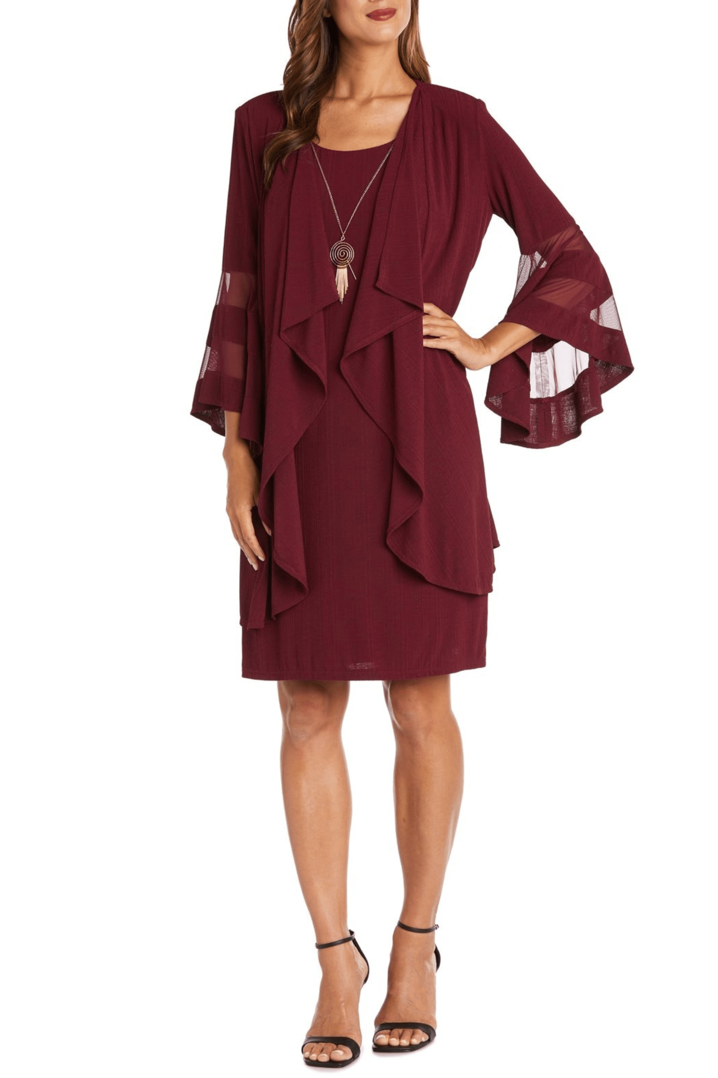 Image of R&M Richards 7994 - Bell Sleeve Two-Piece Cocktail Dress