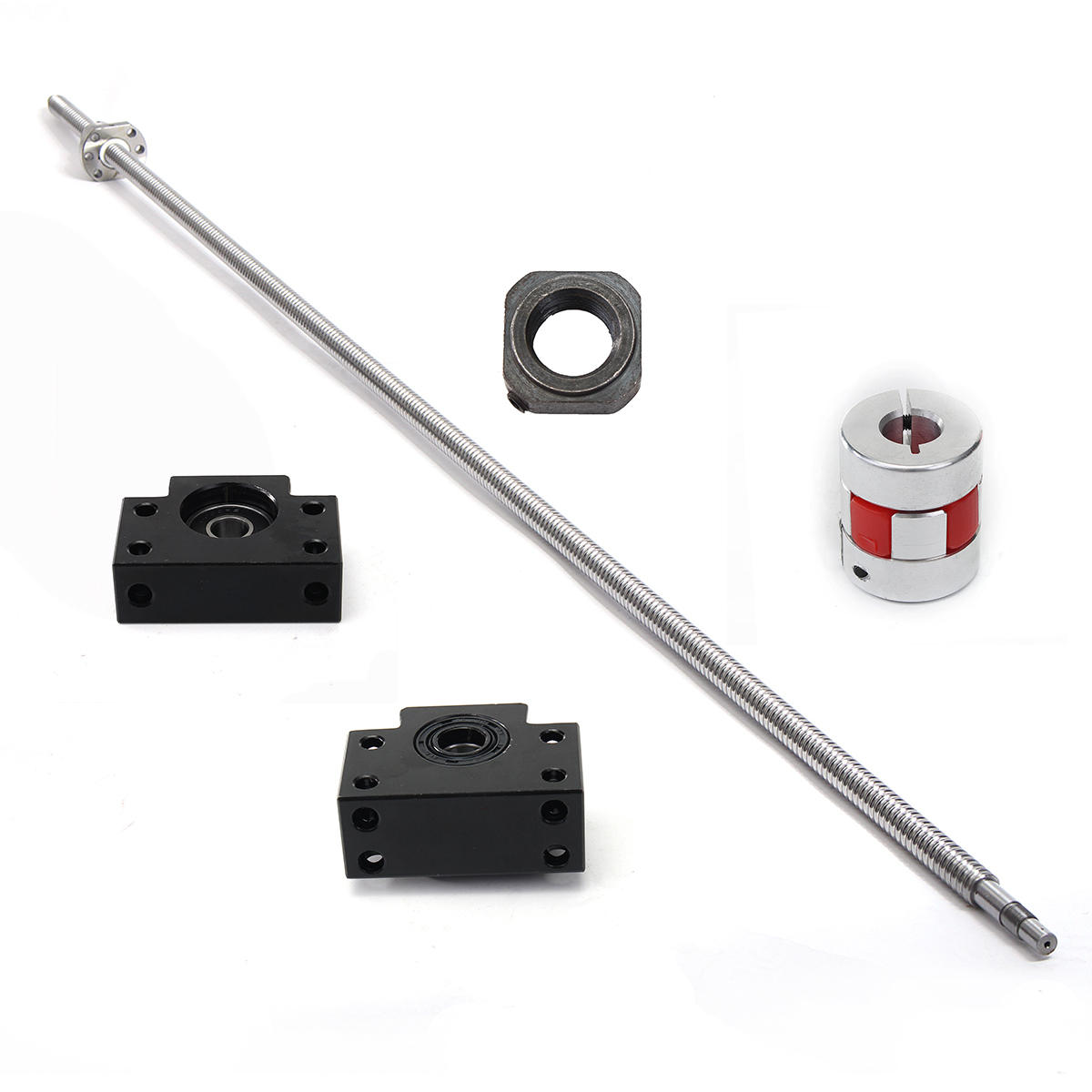 Image of RM1605 1500mm Ball Screw with BK12 BF12 Ball Screw End Supports and Coupler Set