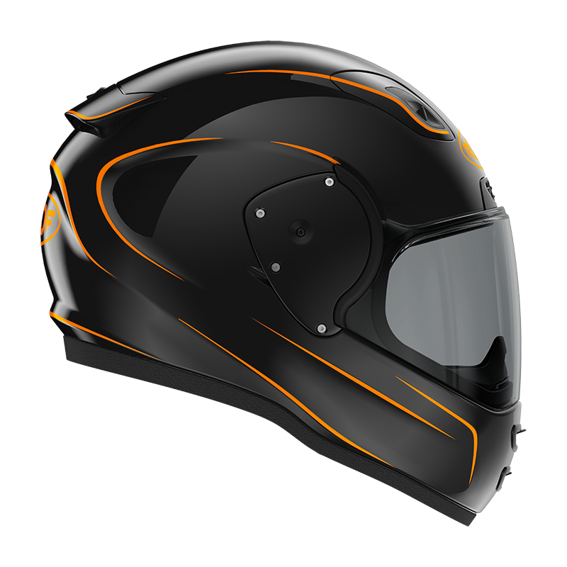 Image of ROOF RO200 Neon Black Orange Full Face Helmet Size 2XL EN