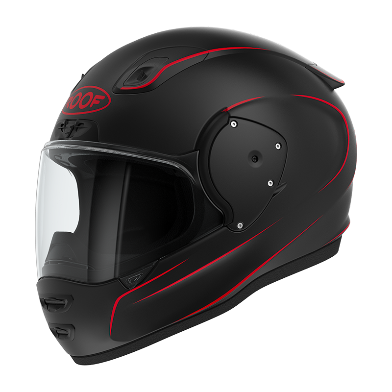 Image of ROOF RO200 Neon Mat Black Red Full Face Helmet Size XL EN