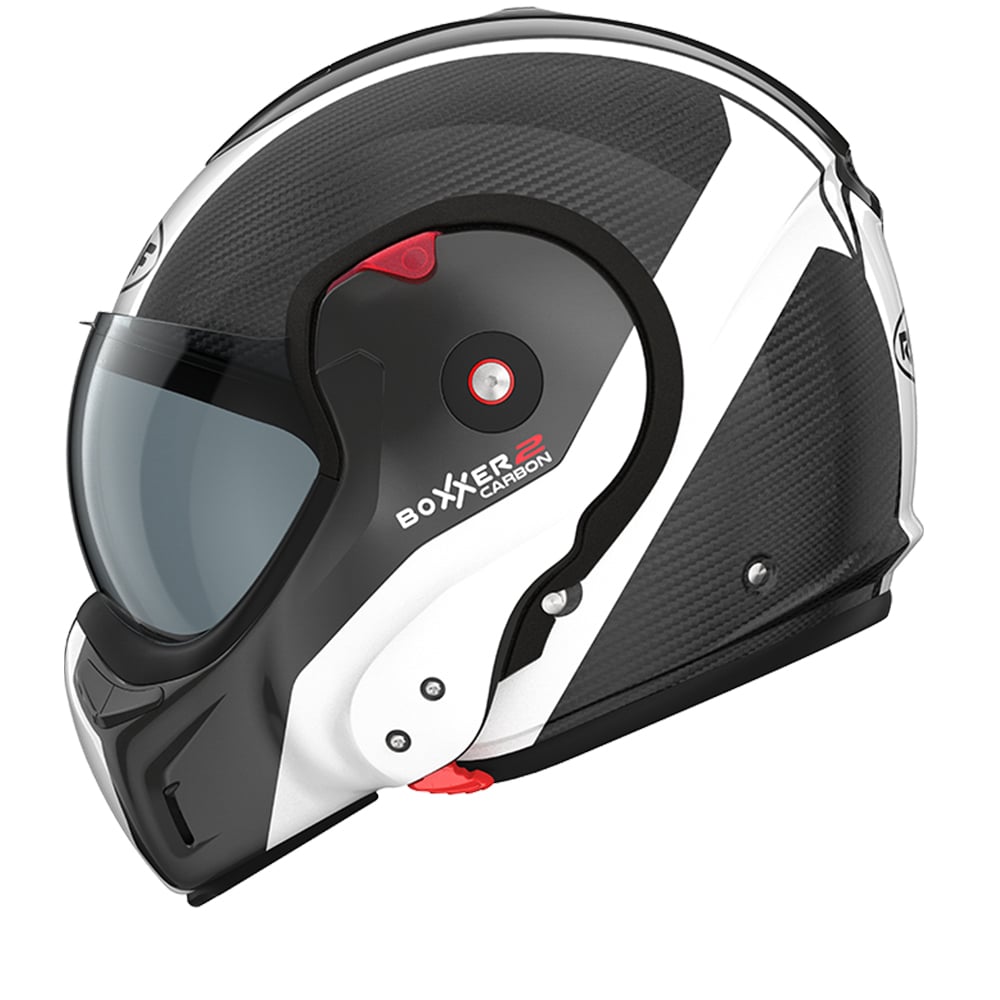 Image of ROOF RO9 BOXXER 2 Carbon Wonder Pearl White Modular Helmet Size M ID 3662305017076