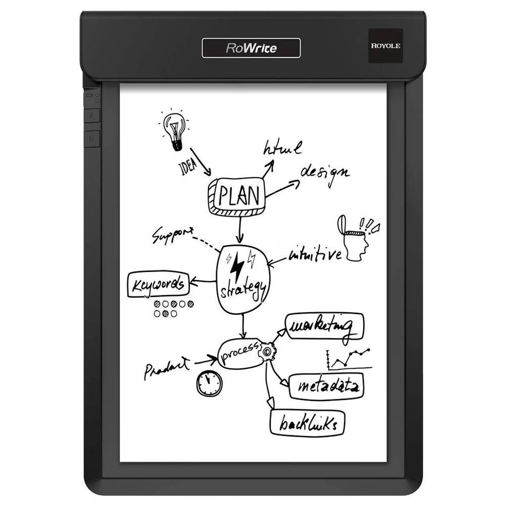 Image of ROYOLE RoWrite Smart Writing Pad 16MB Internal Memory With 2048 Pressure Points Pen - Black