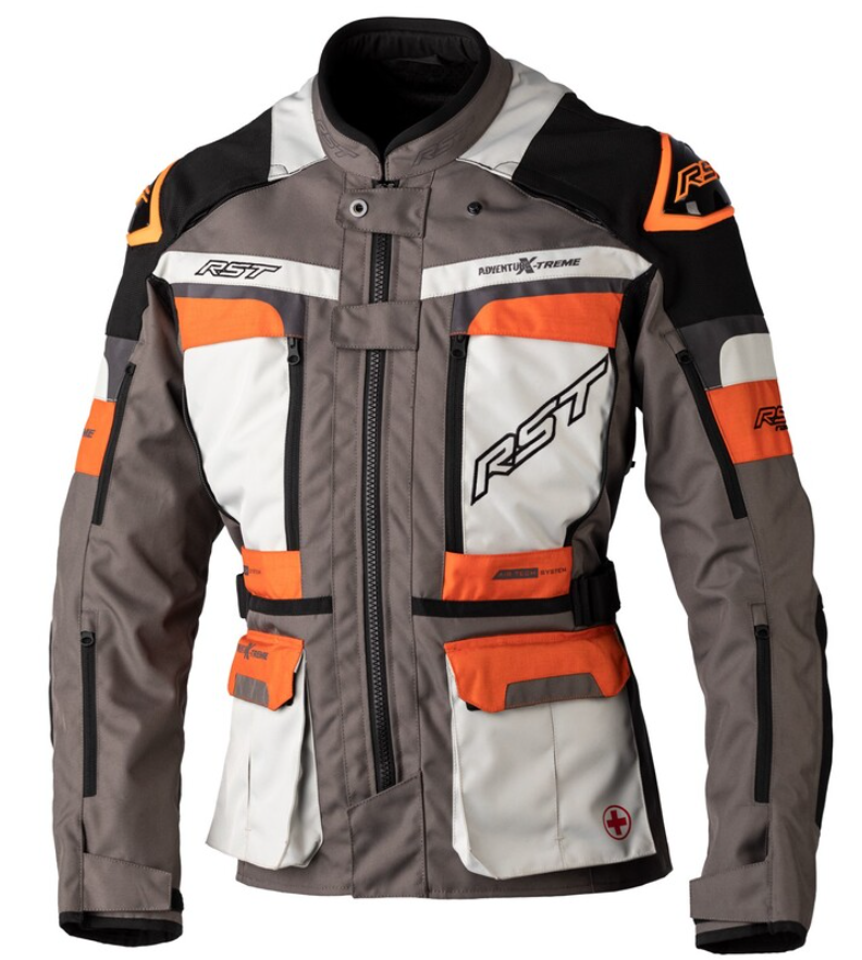 Image of RST Adventure-Xtreme Race Dept CE Textile Jacket Men Dark Gray Gray Orange Size 40 EN