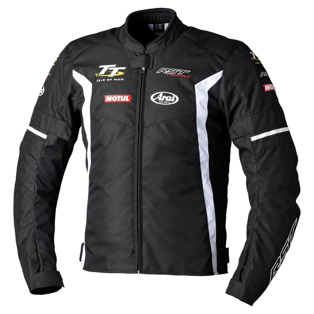 Image of RST IOM TT Team Evo CE Textile Jacket Men Black White Size 40 EN