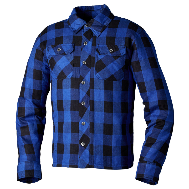 Image of RST Lumberjack Ce Mens Textile Shirt Blau Check Jacke Größe 50