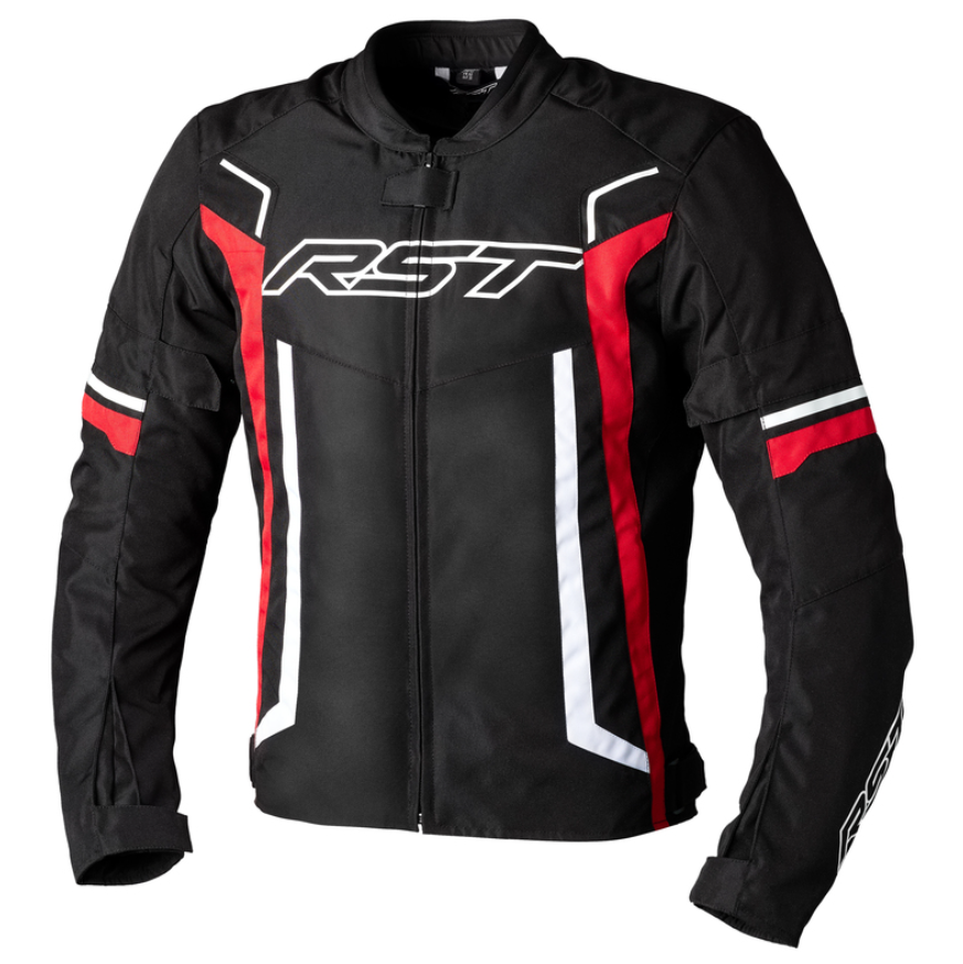 Image of RST Pilot Evo CE Textile Jacket Men Black Red White Size 48 EN