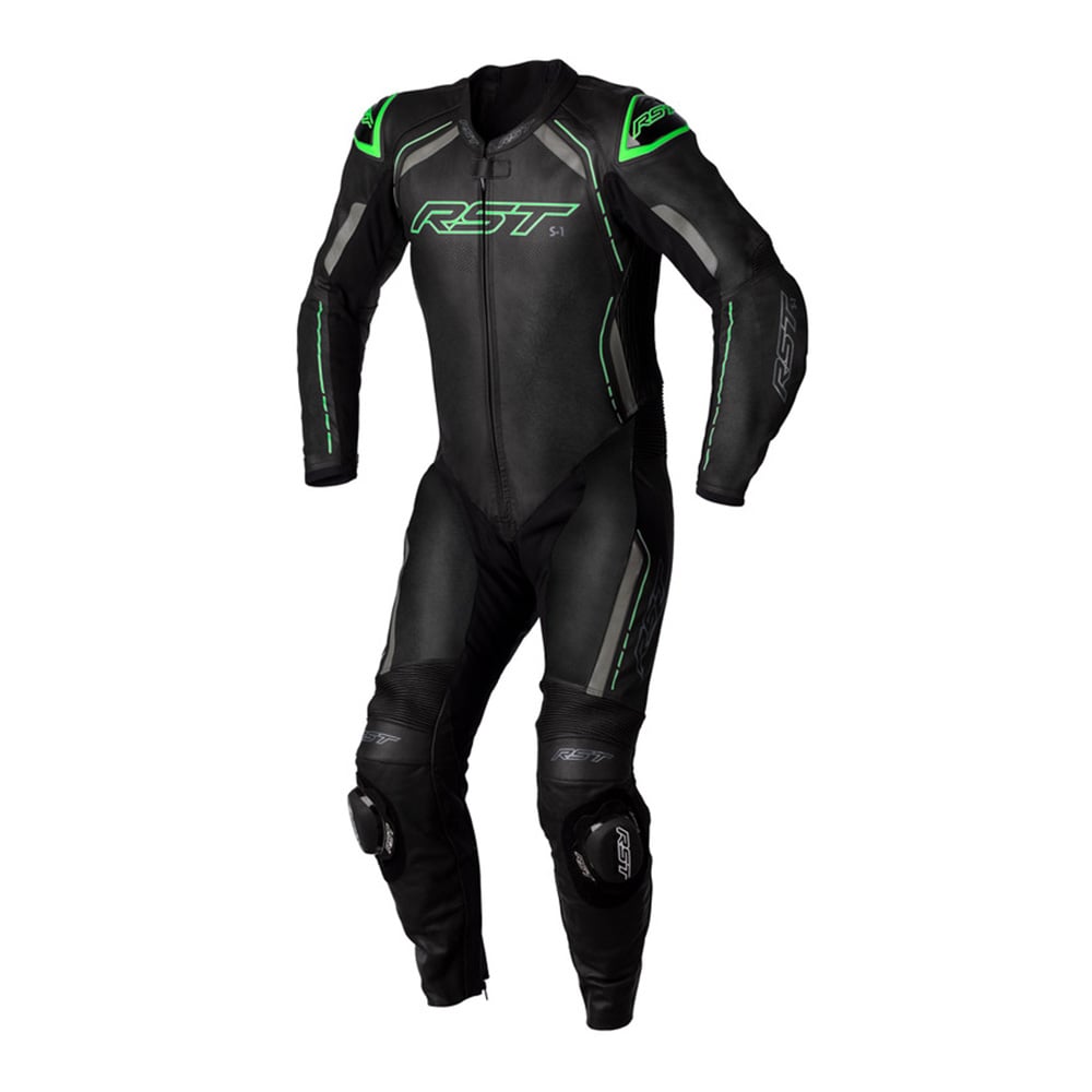 Image of RST S1 CE Leather One Piece Suit Black Green Größe 38