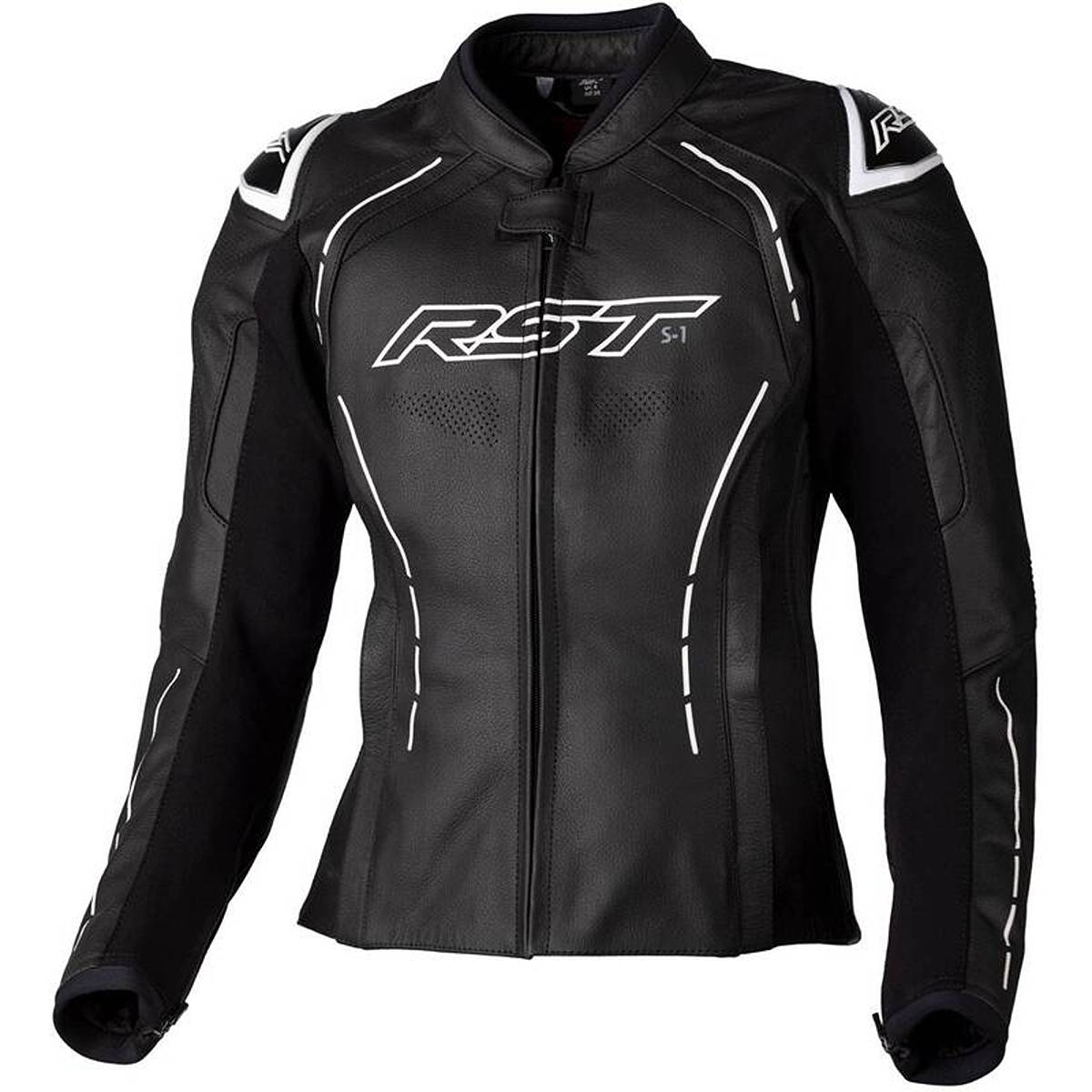 Image of RST S1 Ladies Leather Jacket Black White Größe 10