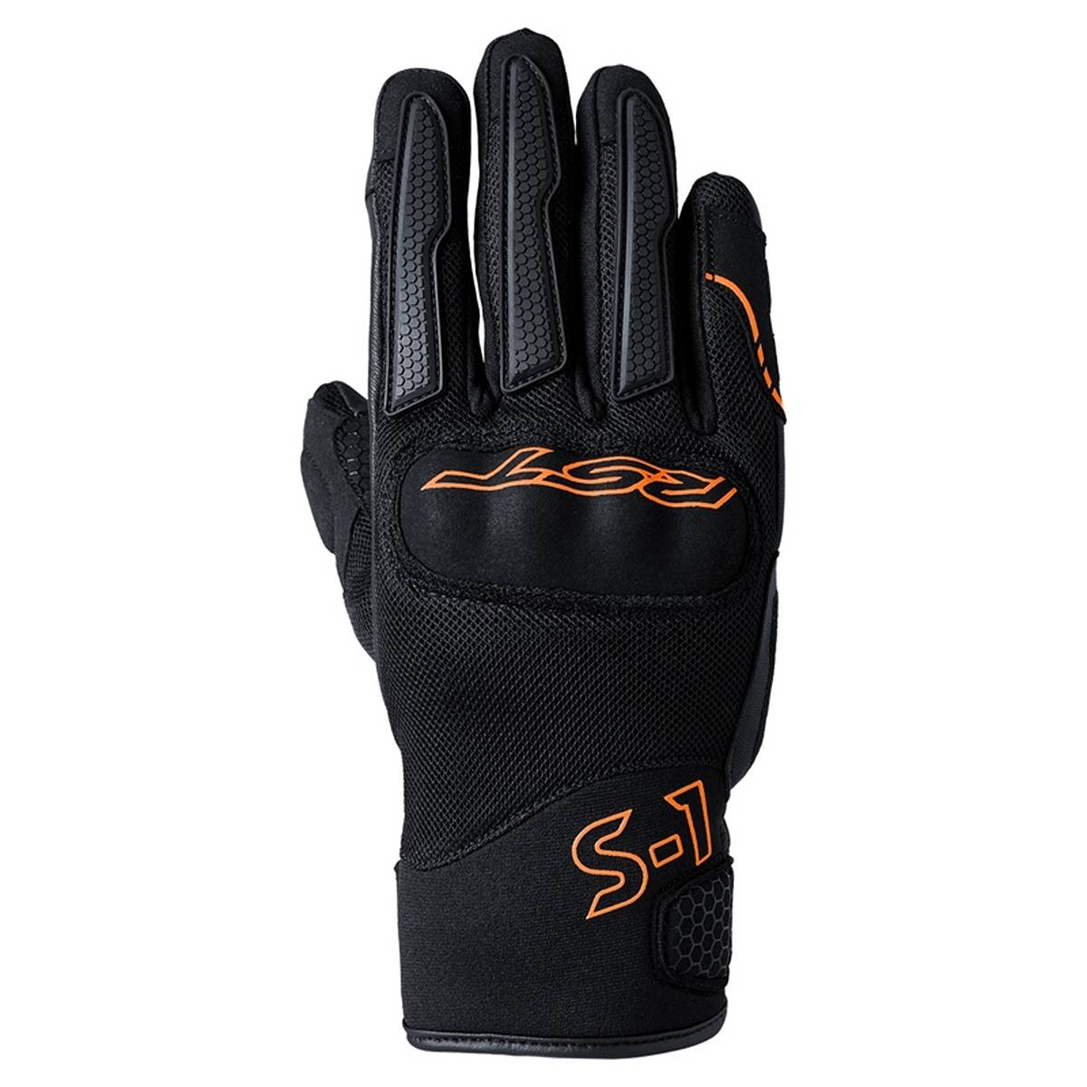 Image of RST S1 Mesh Gloves Black Grey Neon Orange Größe 11