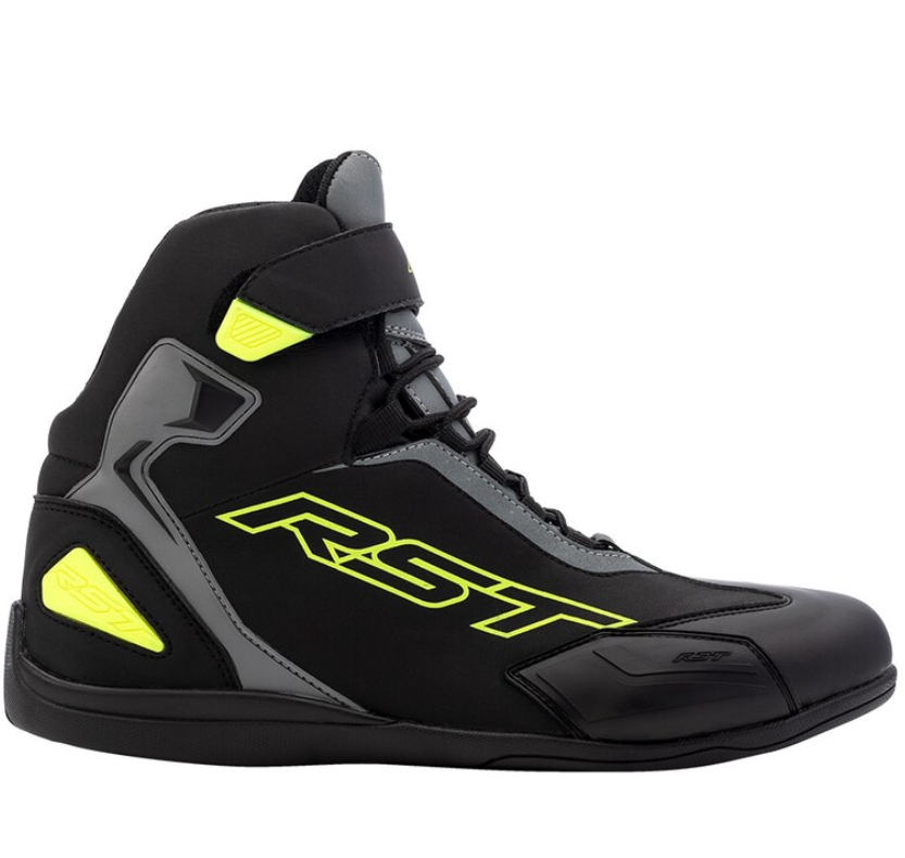 Image of RST Sabre Moto Shoe Mens Ce Boot Black Grey Yellow Size 41 EN