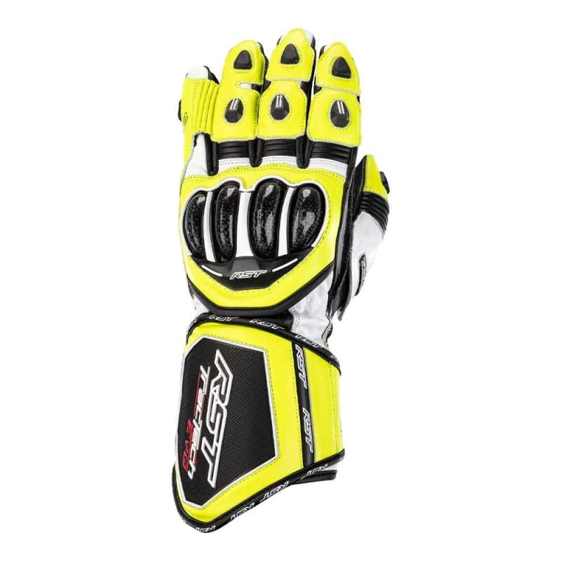 Image of RST Tractech Evo 4 Ce Mens Glove Neon Gelb Schwarz Weiß Handschuhe Größe 11