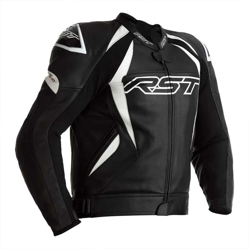 Image of RST Tractech Evo 4 Ce Mens Leather Noir Blanc Blouson Taille 42