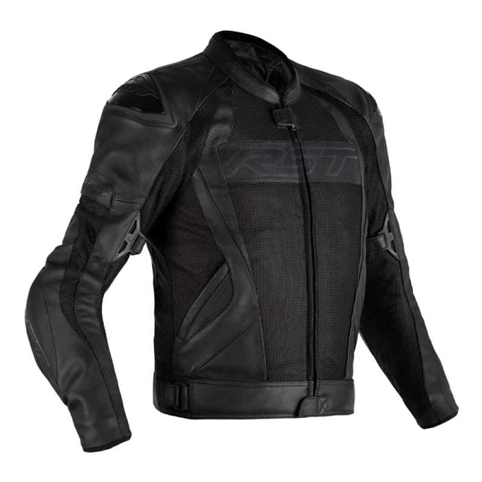 Image of RST Tractech Evo 4 Mesh CE Leather Jacket Men Black Black Talla 38