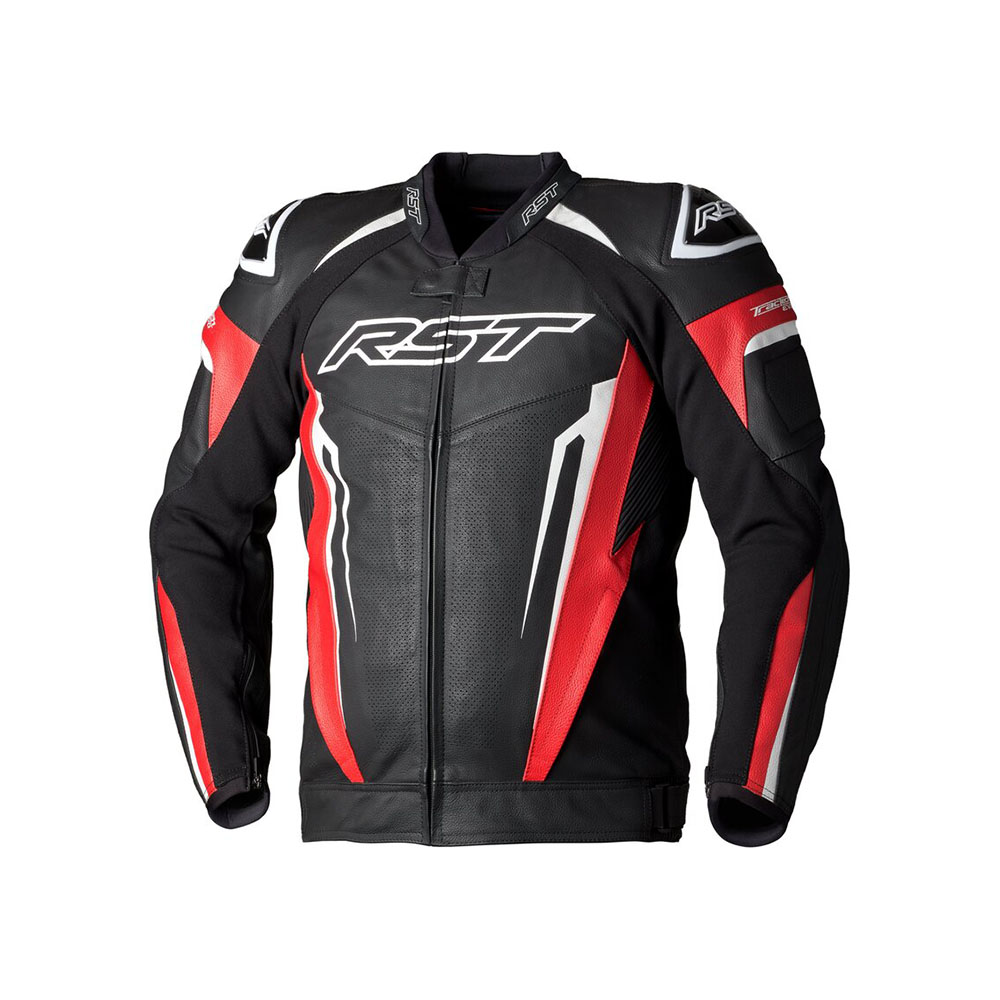 Image of RST Tractech Evo 5 Leather Jacket Red Black White Taille 50
