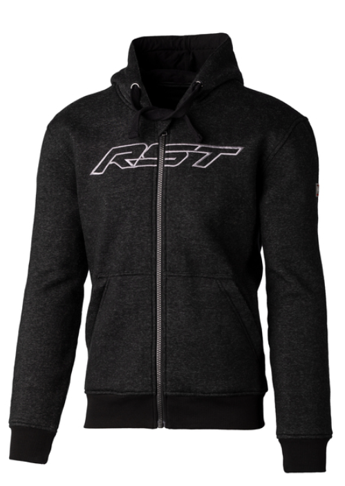 Image of RST Zip Through Logo CE Textile Hoodie Men Black Size 40 EN