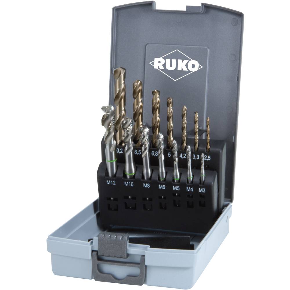 Image of RUKO 245052RO CNC tap set 14-piece DIN 371 DIN 376 HSSE-Co 5 1 Set