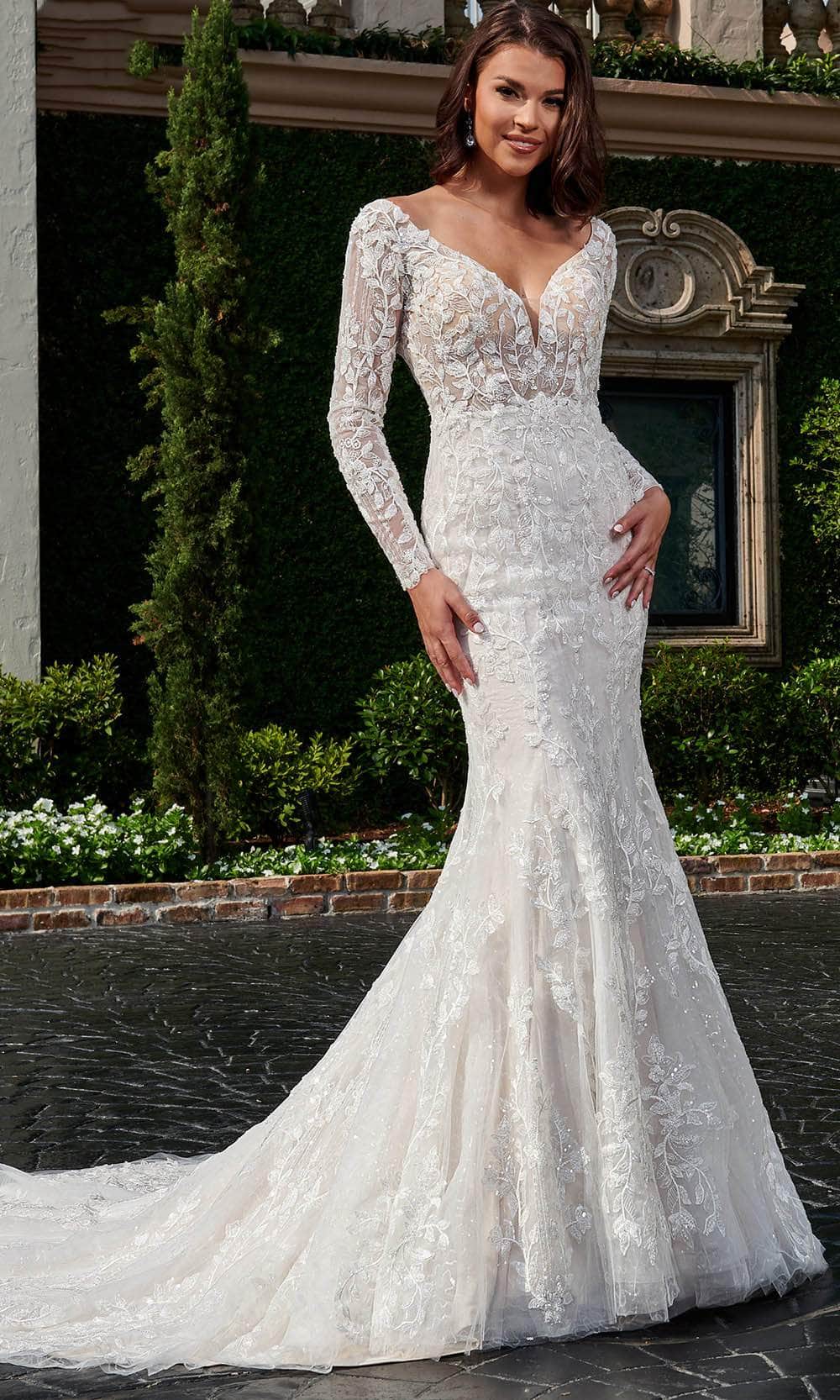 Image of Rachel Allan Bridal RB3162 - Long Sleeve Embroidered Bridal Gown