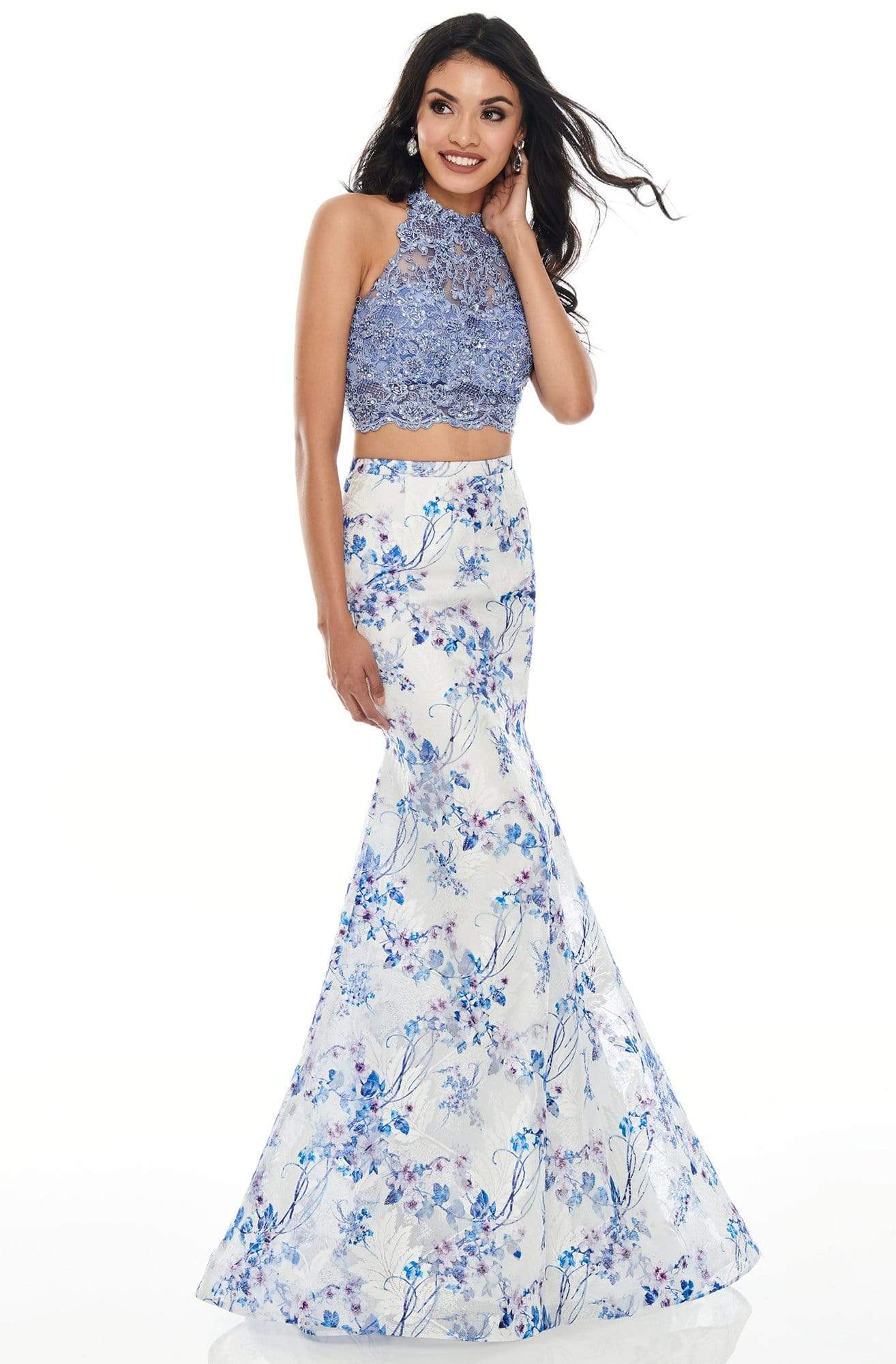 Image of Rachel Allan Prom - 7170 Two-Piece Lace Bodice Trumpet Dress