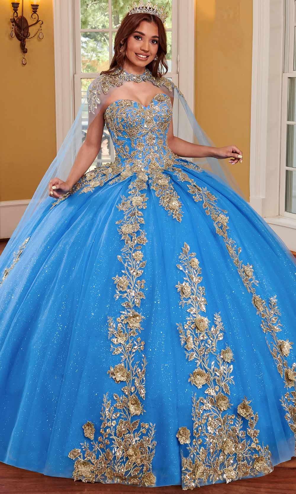 Image of Rachel Allan RQ1111 - Sweetheart Quinceanera Ballgown with Cape
