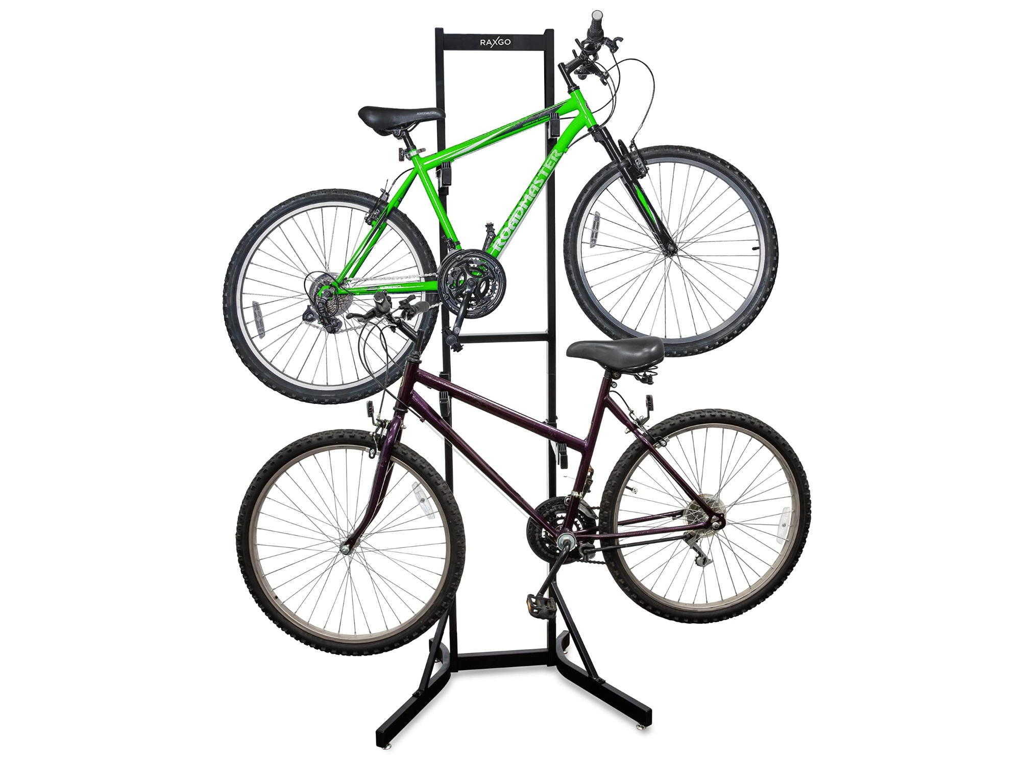 Image of RaxGo Garage Bike Rack Freestanding 2 Bike Storage w/Adjustable Hooks ID 843812111218