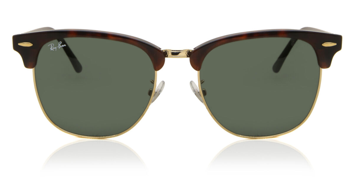 Image of Ray-Ban RB3016F Clubmaster Asian Fit W0366 Óculos de Sol Tortoiseshell Masculino PRT