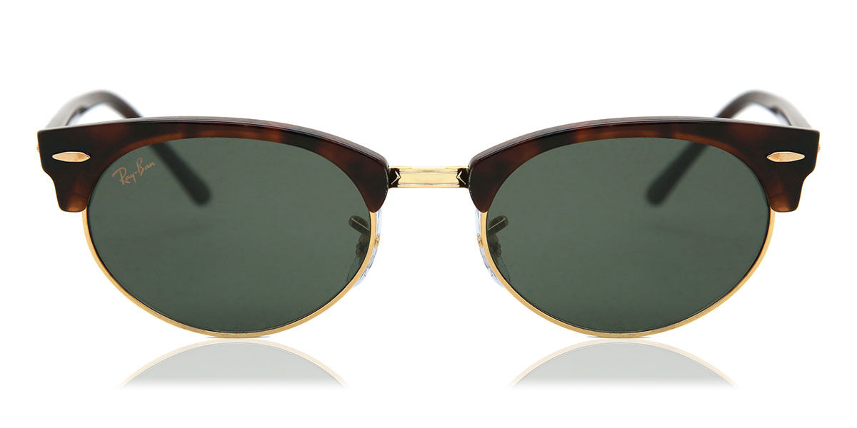 Image of Ray-Ban RB3946 Clubmaster Oval 130431 Óculos de Sol Tortoiseshell Masculino PRT