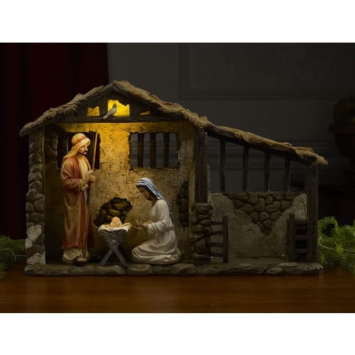 Image of Real Life Nativity Set Lighted Stable - 7&ampquot Scale ID 3011209