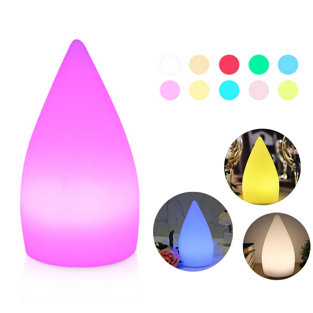 Image of Rechargeable Colorful LED WiFi APP Control Night Light Smart Water Drop Shape Table Lamp Compatible with Alexa Google Ho