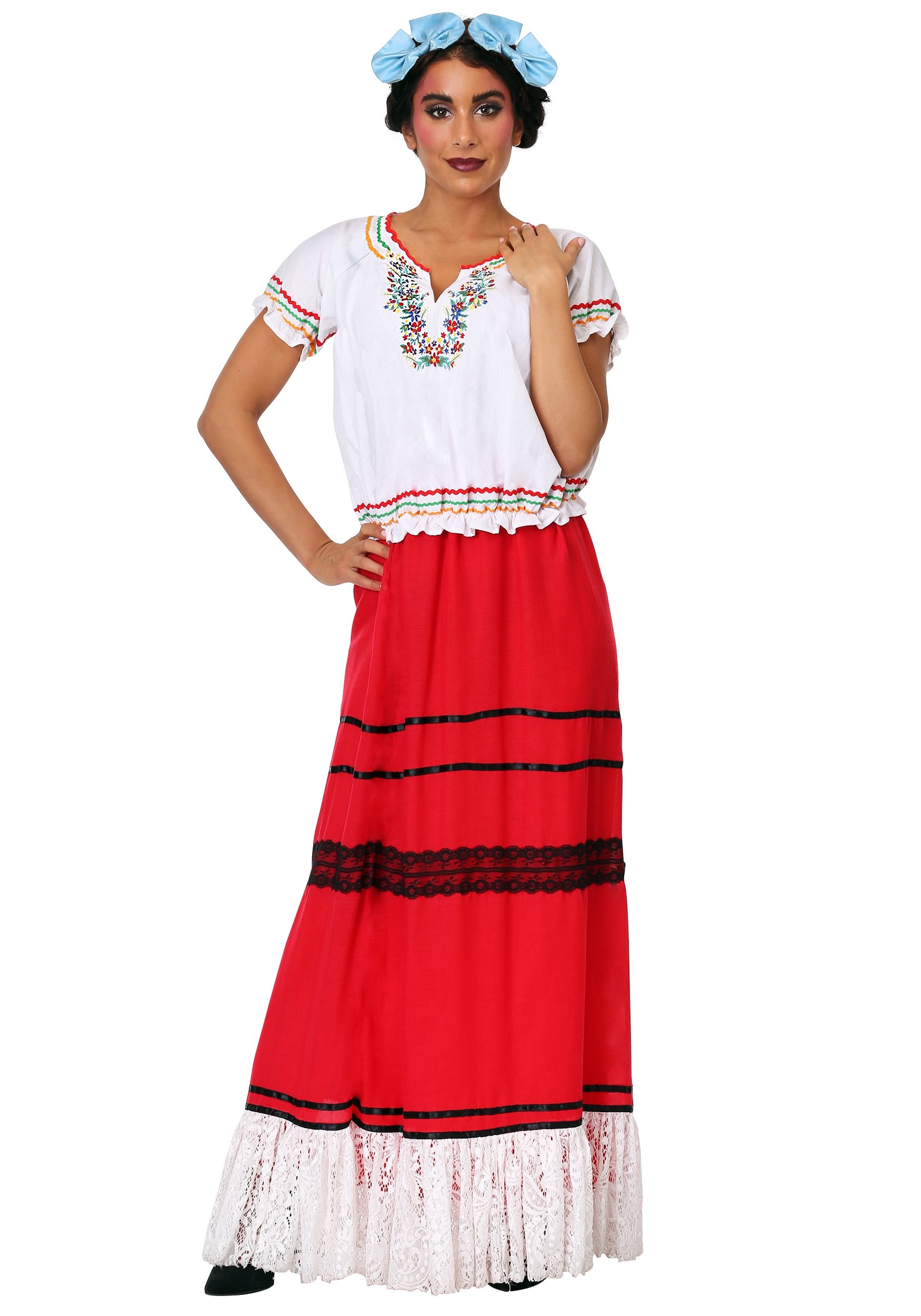 Image of Red Frida Kahlo Women's Costume ID FUN6997AD-M