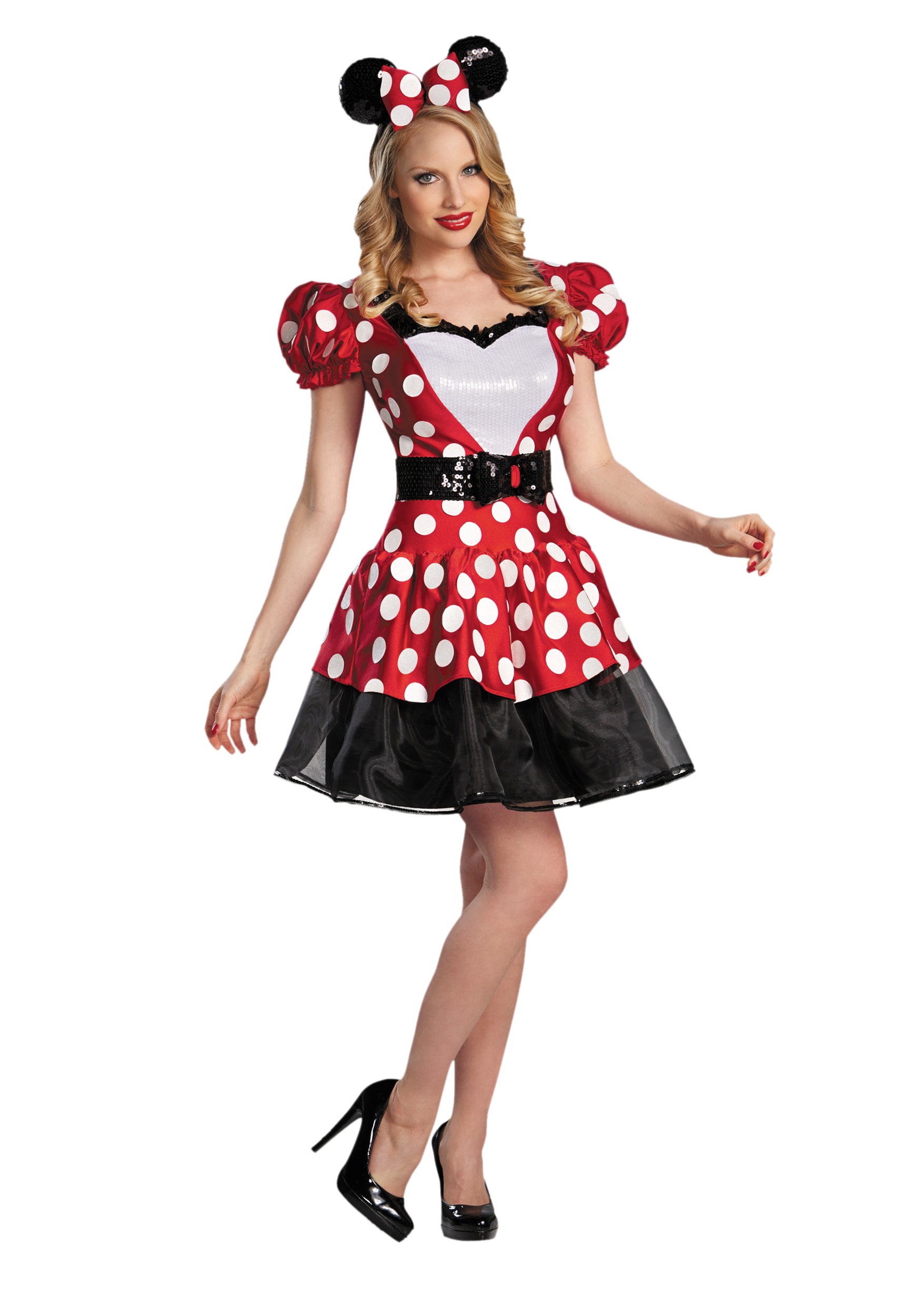 Image of Red Glam Minnie Mouse Costume | Minnie Mouse Adult Costume ID DI67699-L