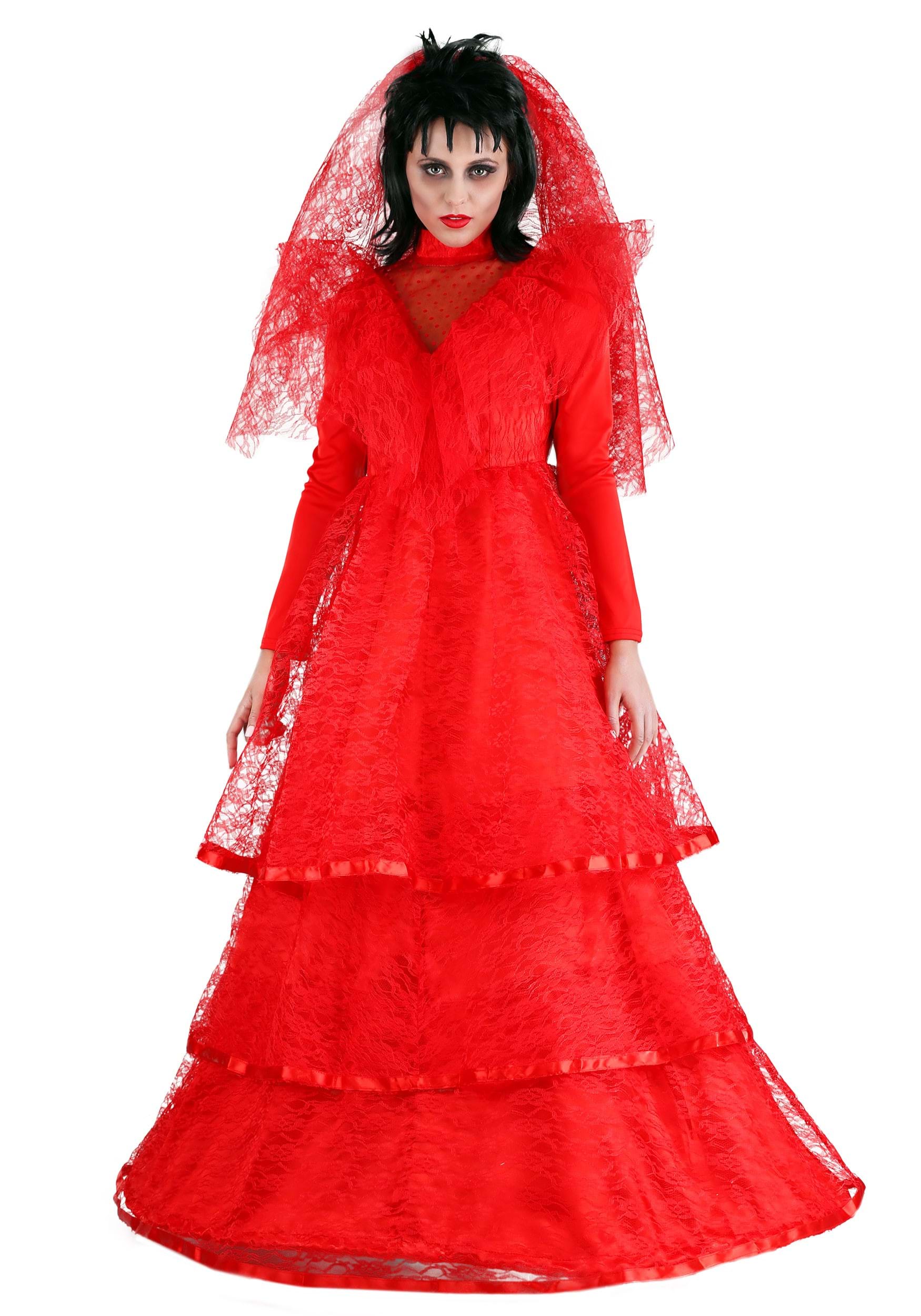 Image of Red Gothic Wedding Dress Costume ID FUN2151AD-M