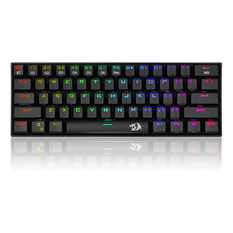 Image of Redragon K530 Mechanical Gaming Keyboard 61 Keys Bluetooth Waterproof Mixed Color Backlight with Brown Switches for Home