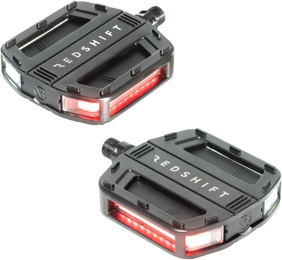 Image of Redshift Arclight Flat Pedals with Lights - Aluminum 9/16" Black