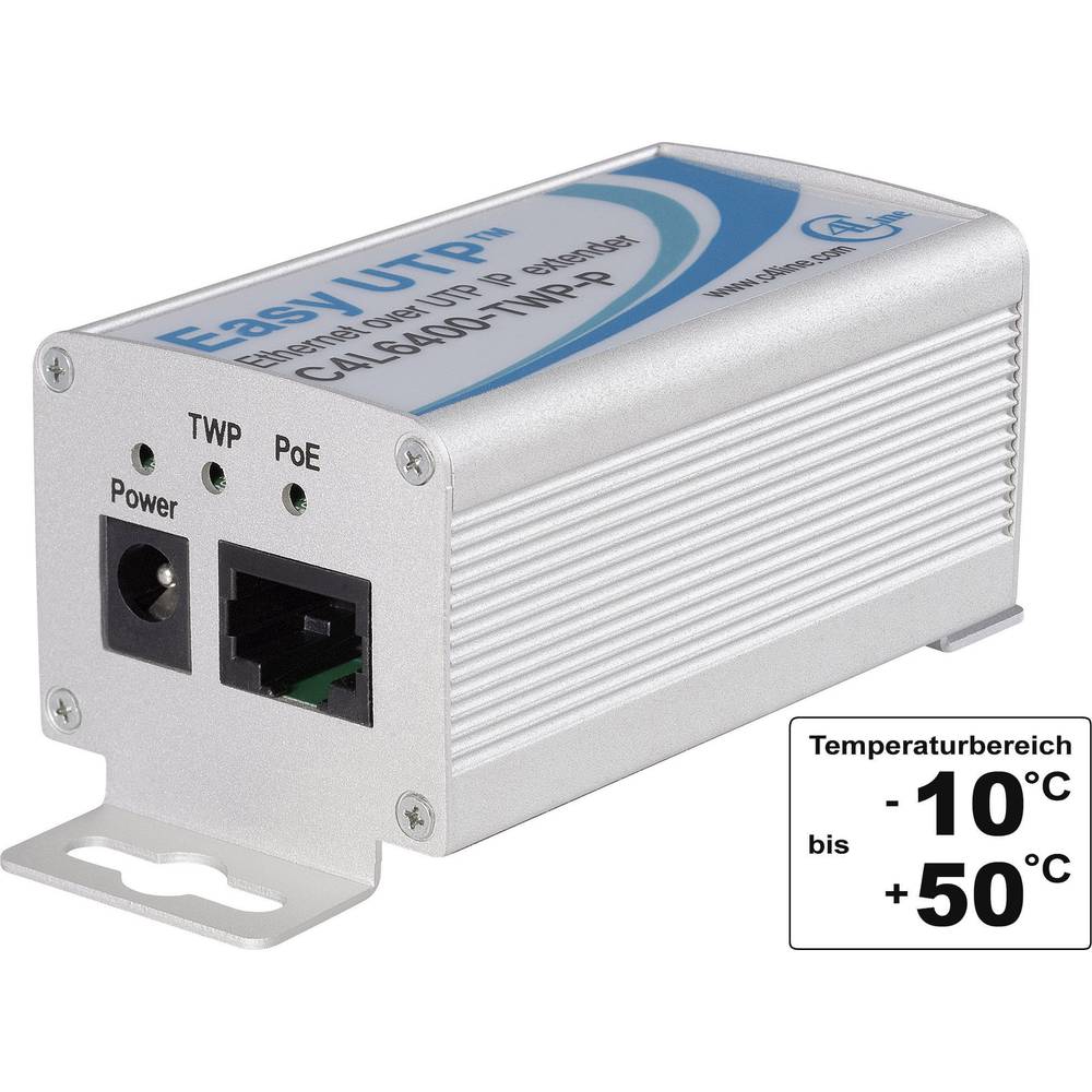Image of Renkforce RF-1601832 Network extender Two-wire Range (max): 500 m 1 pc(s) 100 Mbps PoE