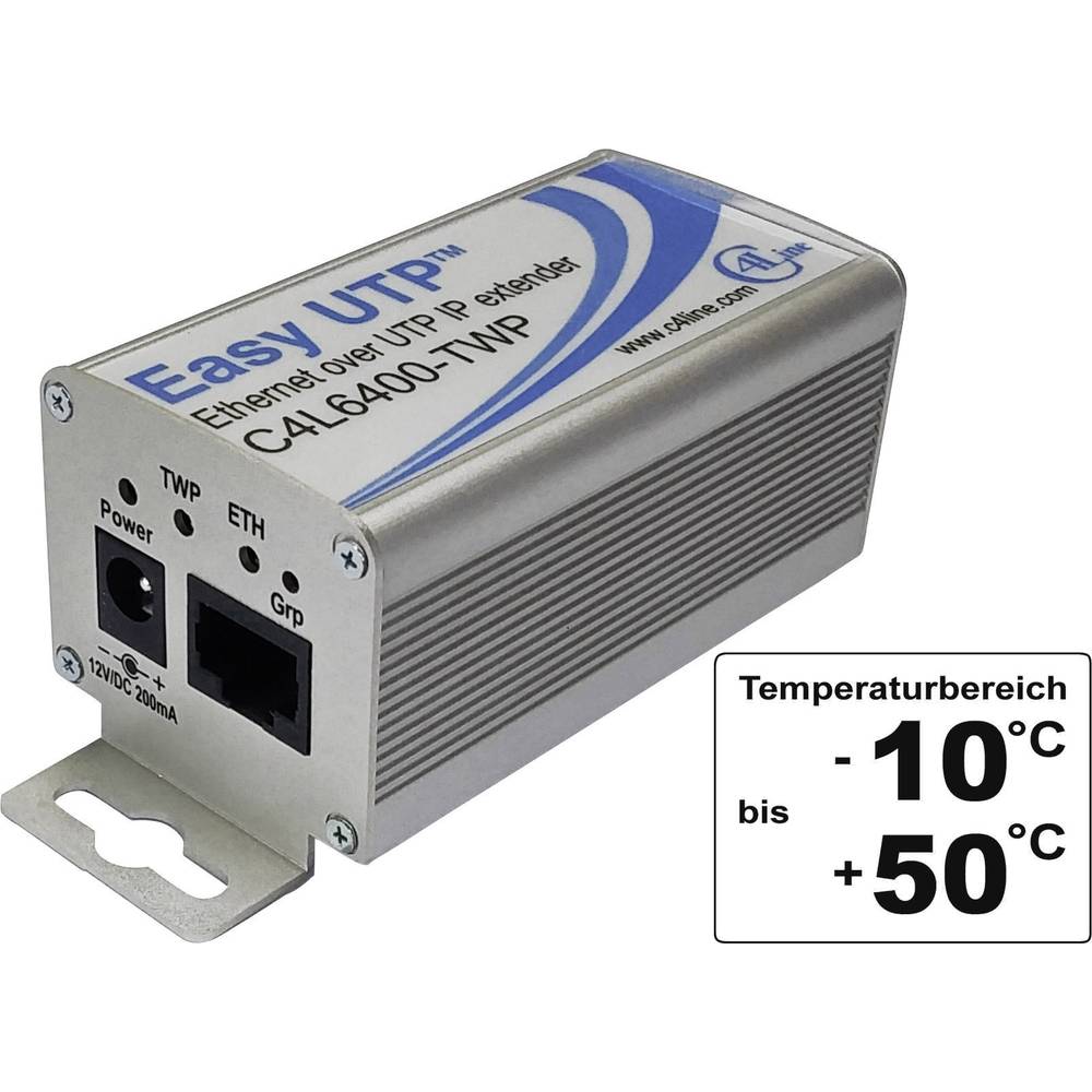 Image of Renkforce RF-2555340 Network extender Two-wire Range (max): 500 m 1 pc(s) 100 Mbps No PoE