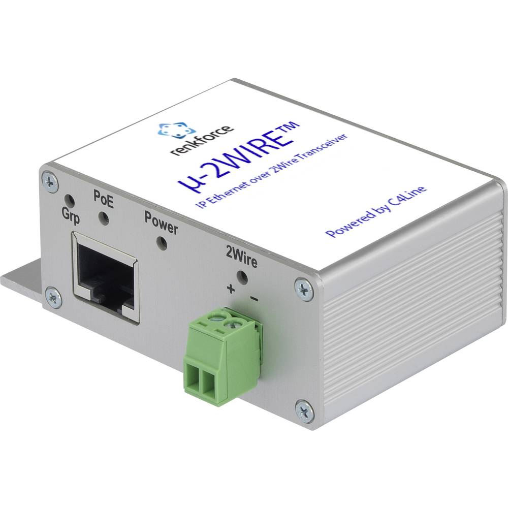 Image of Renkforce RF-3395610 Network extender Two-wire Range (max): 300 m 1 pc(s) 200 Mbps PoE