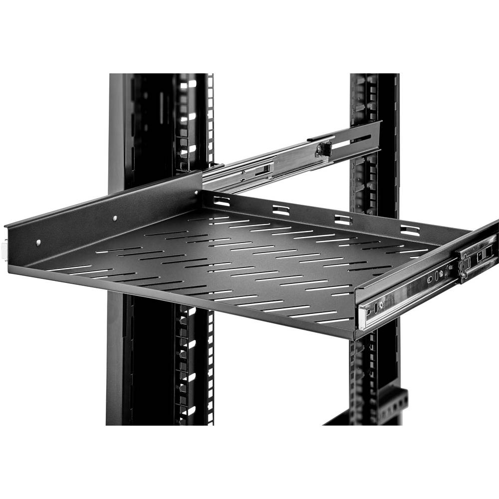 Image of Renkforce RF-3432150 19 inch Server rack cabinet shelf 1 U Retractable Suitable for (cabinet depths): > 500 mm Black