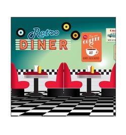 Image of Retro Diner Cardboard Cutout