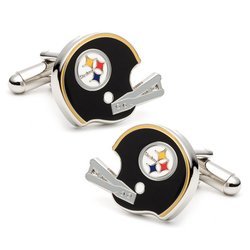 Image of Retro Pittsburgh Steelers Helmet Cufflinks