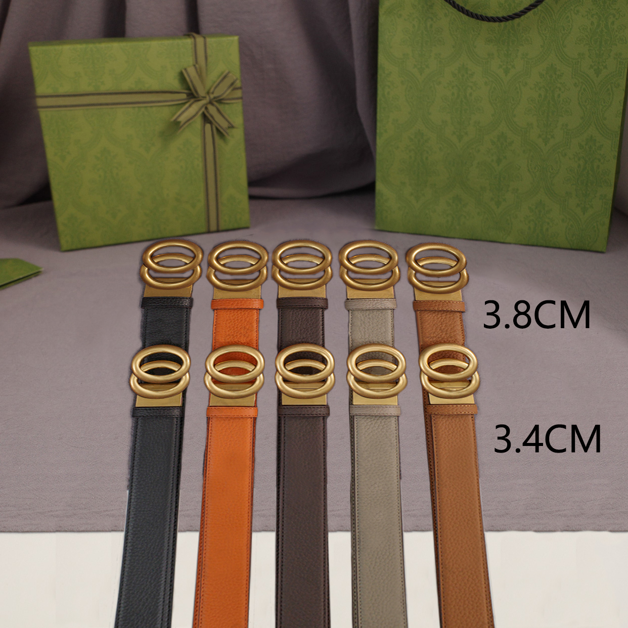 Image of Reversible Buckle Belt Designer Belts Man Woman Casual Smooth Buckle Width 34cm & 38cm Optional 5 Color Real Leather Top Quality
