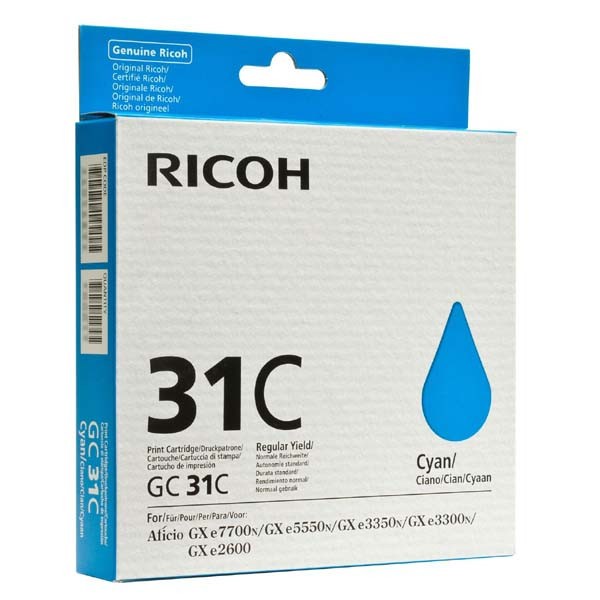 Image of Ricoh GC-31C 405689 azuriu (cyan) cartus original RO ID 14193