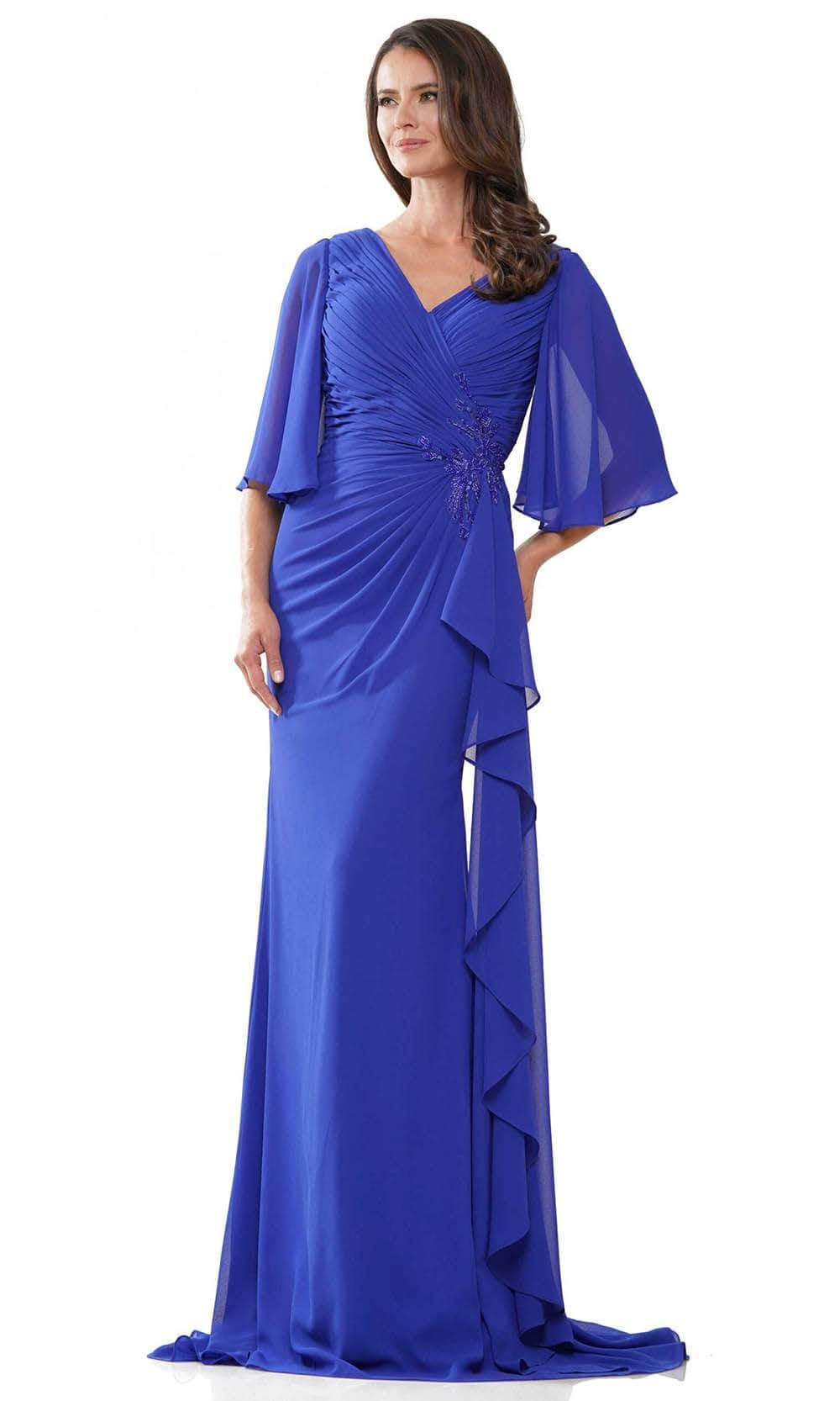 Image of Rina Di Montella RD2935 - Chiffon V-Neck Evening Gown