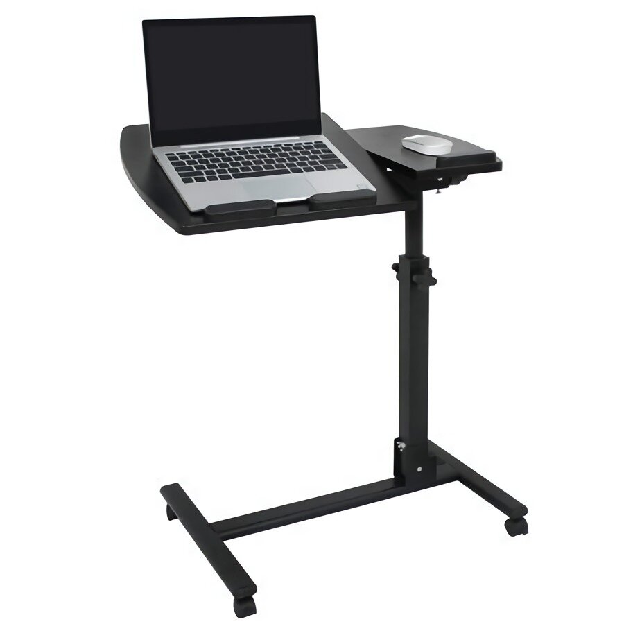 Image of Rolling Laptop Desk Adjustable Laptop Stand Cart Computer Desk Lap Desk Workstation Notebook Cart Over Bed Table