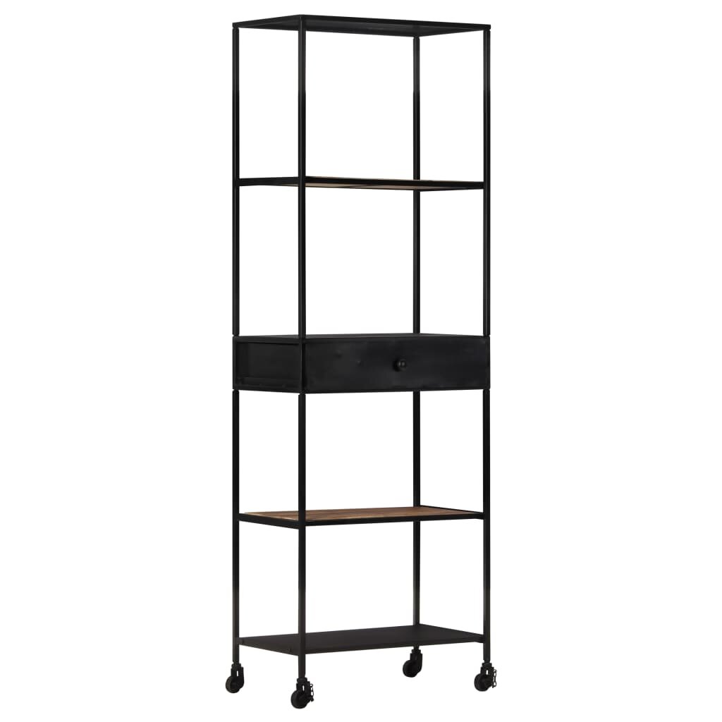 Image of Rough Mango Wood & Iron Book Cabinet 236''x138''x709''