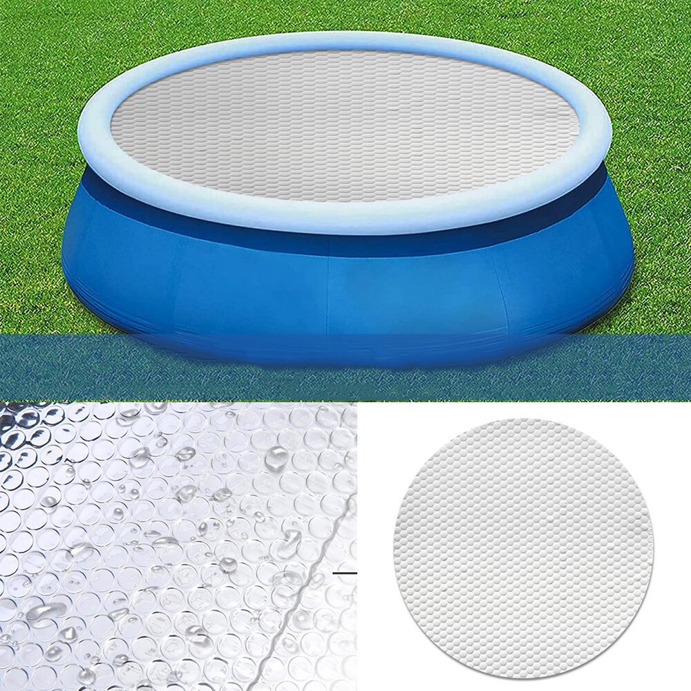 Image of Round PVC Solar Pool Cover Waterproof Sun Protection Swimming Pool Insulation Cover Sheet