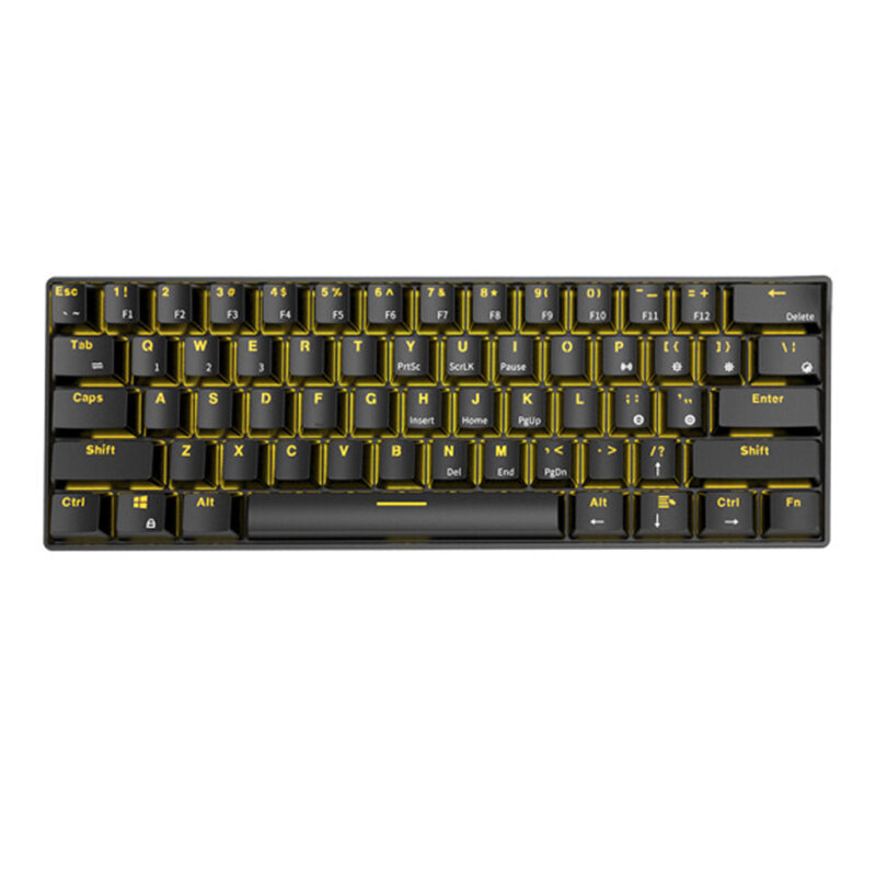 Image of Royal Kludge RK61 Mechanical Keyboard bluetooth Wired Dual Mode 60% Golden / Ice Blue Backlit Gaming Keyboard